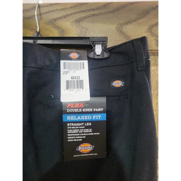 Dickies Men's Relaxed Fit Straight Leg Double Knee Pants 40x32 Black NEW - Picture 5 of 5